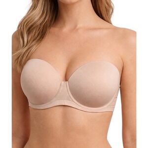 Wacoal Strapless Push Up Bra Beige 36DDD Underwire Full Figure‎